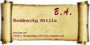 Bodánszky Attila névjegykártya