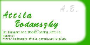attila bodanszky business card